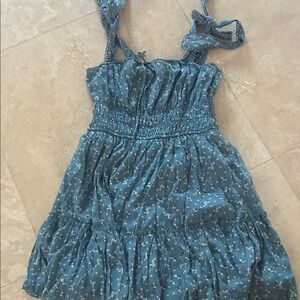 Blue Floral Tie-Shoulder Sundress for women